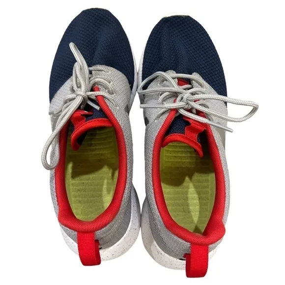 MEN’S NikeiD Roshe Running Sneaker Shoes, Size 7.5  Gray Blue Red
