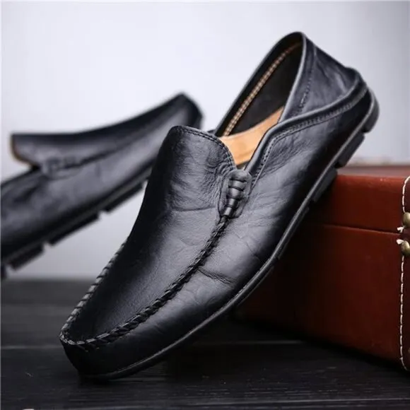 Men's Premium Genuine Leather Casual Slip on Loafers Breathable Driving Shoes