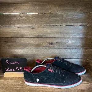 Mens Puma Ferrari Black Suede‎ Leather Casual Sneakers Shoes Size 10.5 M GUC