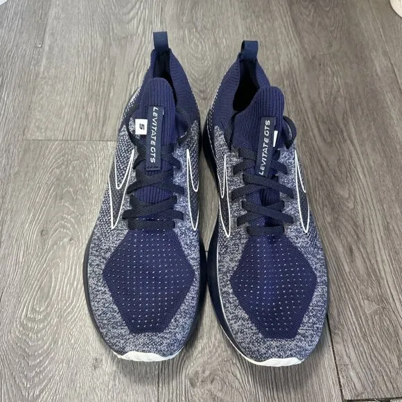 Men’s SAMPLE Brooks Levitate GTS 5 Knit Blue  Running Shoes Size 9 NEW