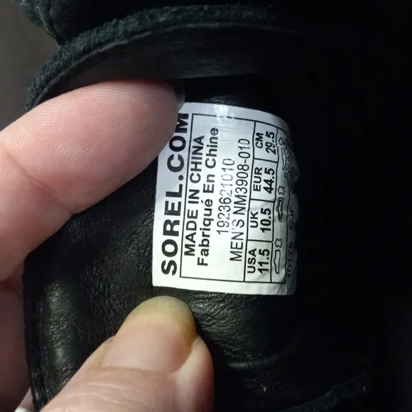 Mens Sorel Caribou Six Waterproof Boots Size 11.5 Black