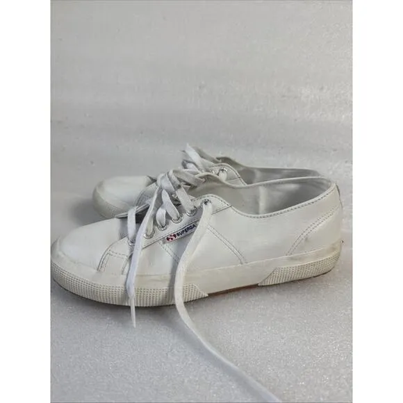 Men’s Superga Sneakers 39.5 white Leather Low Top Shoes US Men’s 7 women’s 8.5