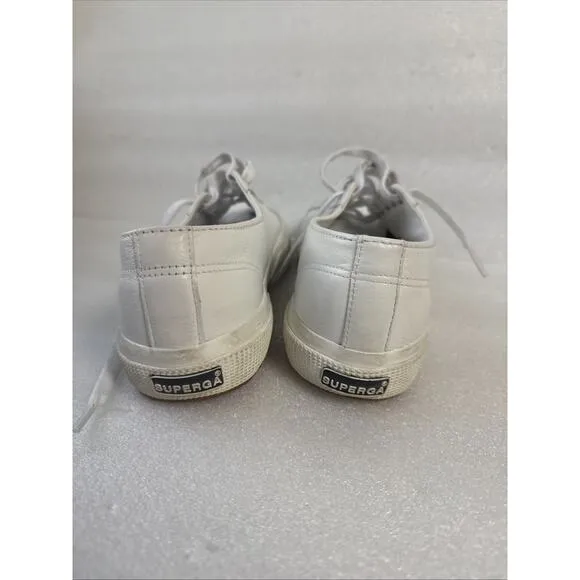 Men’s Superga Sneakers 39.5 white Leather Low Top Shoes US Men’s 7 women’s 8.5