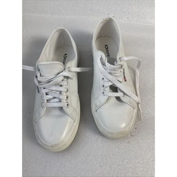 Men’s Superga Sneakers 39.5 white Leather Low Top Shoes US Men’s 7 women’s 8.5