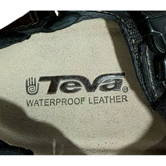 Mens Teva Leather Sandals Waterproof Y2K Fisherman Sport Hiking Walking Brown 9