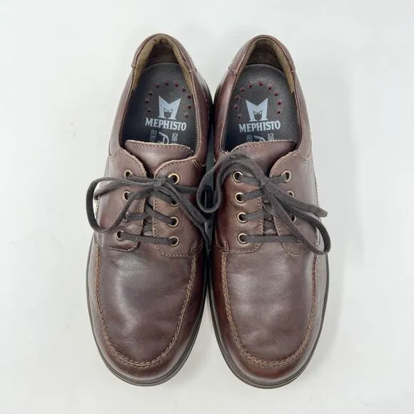 Mephisto Douk Waterproof Oxford Shoes Mens Brown Chestnut Leather US 7.5 EUR 7