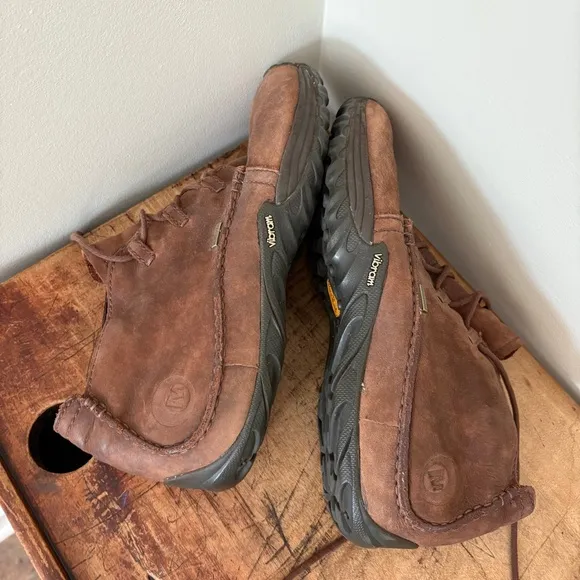 Merrell Brown Leather Waterproof Lace-up Chukka Boots men's sz 11.5 preworn