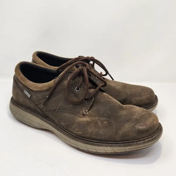 Merrell Men World Vue Brown Leather Casual Oxford Shoe Size 11.5 Lace Up Comfort
