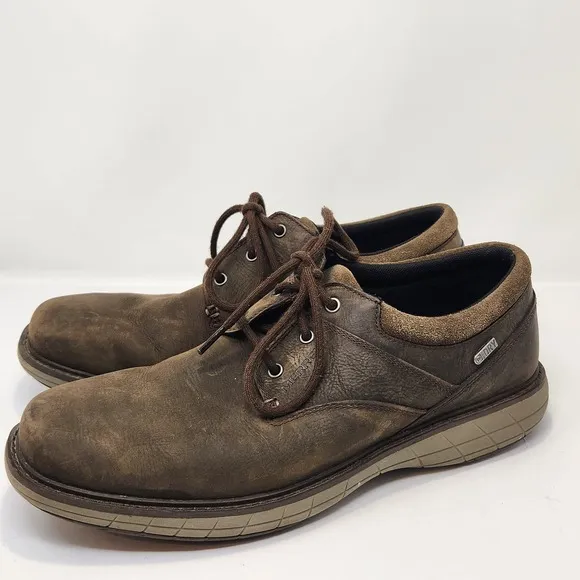 Merrell Men World Vue Brown Leather Casual Oxford Shoe Size 11.5 Lace Up Comfort