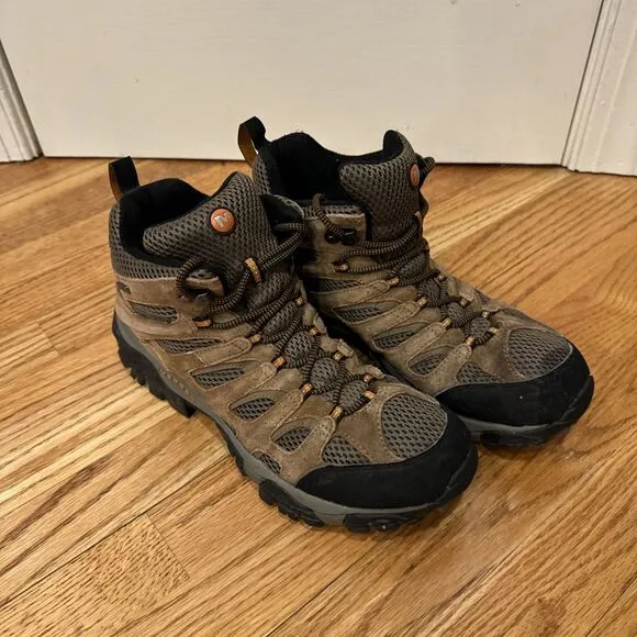 Merrell Moab Earth Mid Continuum Vibram Hiking Boots Mens Sz 10.5 Brown J88623