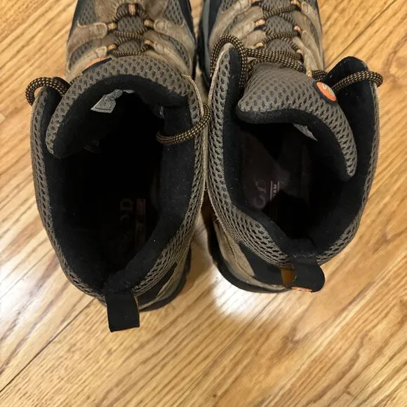 Merrell Moab Earth Mid Continuum Vibram Hiking Boots Mens Sz 10.5 Brown J88623