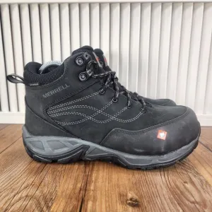 Merrell Siren LTR Mid Womens Sz 7.5 M Black Leather Waterproof Alloy Toe Boots