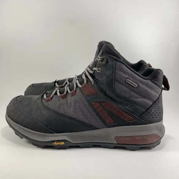 Merrell Zoom Hiking Boots Mens Size 11 Black Waterproof Leather Athletic Lace Up
