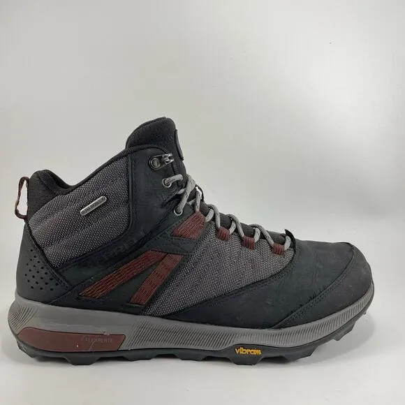 Merrell Zoom Hiking Boots Mens Size 11 Black Waterproof Leather Athletic Lace Up