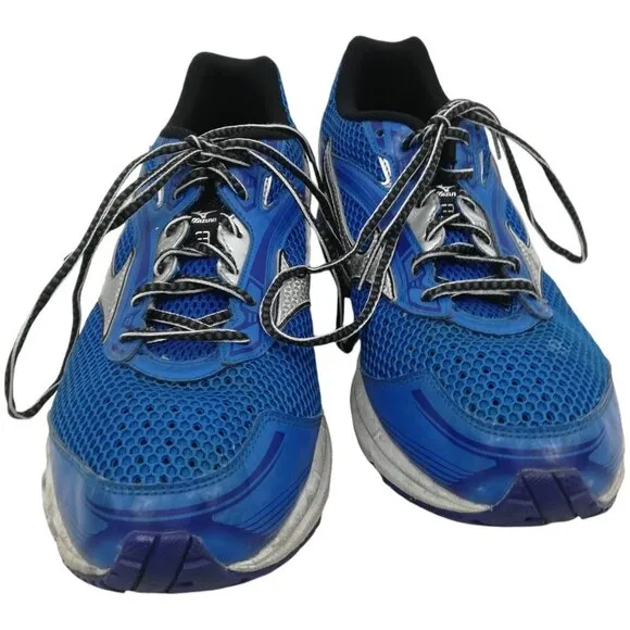 Mizuno Wave Legend 3 Blue Running Shoes Size 12 Mens Gray Reflective Athletic