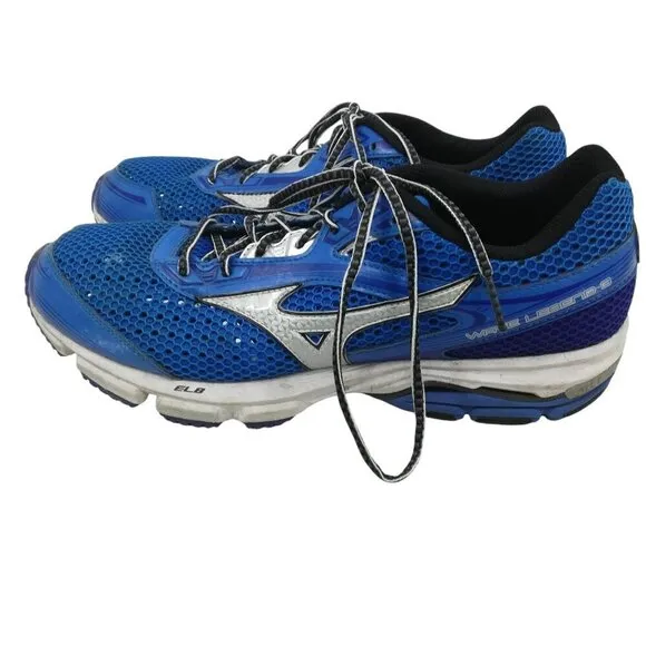 Mizuno Wave Legend 3 Blue Running Shoes Size 12 Mens Gray Reflective Athletic