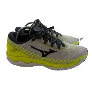 Mizuno Wave Sky 4 Men's Gray Neon Green Sz 9 Waveknit Running Shoes Sneakers