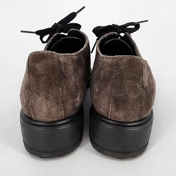 Munro Veranda Suede &amp; Patent Leather Oxford Shoes – Gray/Black Women's Size 8.5M