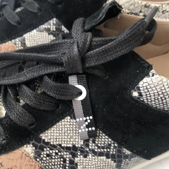 Naturalizer Hadley leather and suede animal print sneakers.