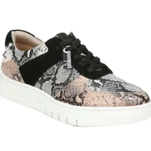 Naturalizer Hadley leather and suede animal print sneakers.