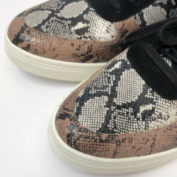 Naturalizer Hadley leather and suede animal print sneakers.