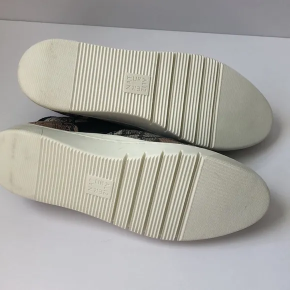 Naturalizer Hadley leather and suede animal print sneakers.