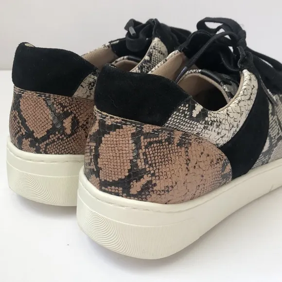 Naturalizer Hadley leather and suede animal print sneakers.