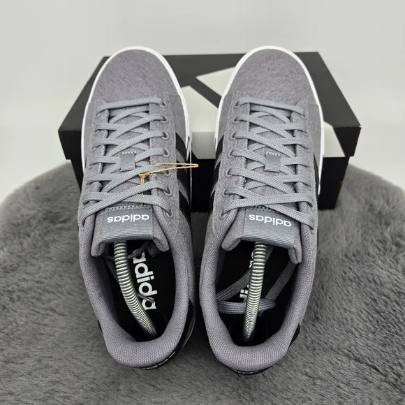 New adidas Daily 4.0 Grey Core Black Men's Shoes Size 9.5