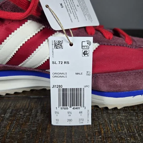 NEW adidas Originals SL 72 RS Mens Size 10 Running Shoes Shadow Red White JI1280