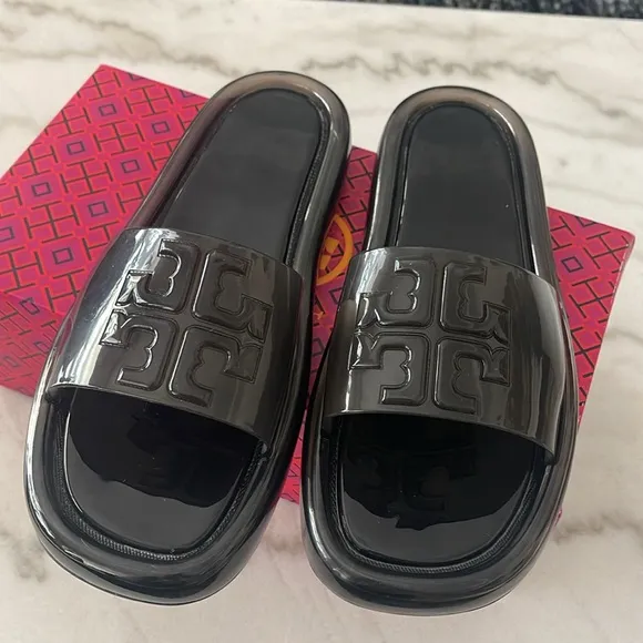New Authentic TORY BURCH Bubble Jelly Sandals Flip Flops Slides Wedge US 10