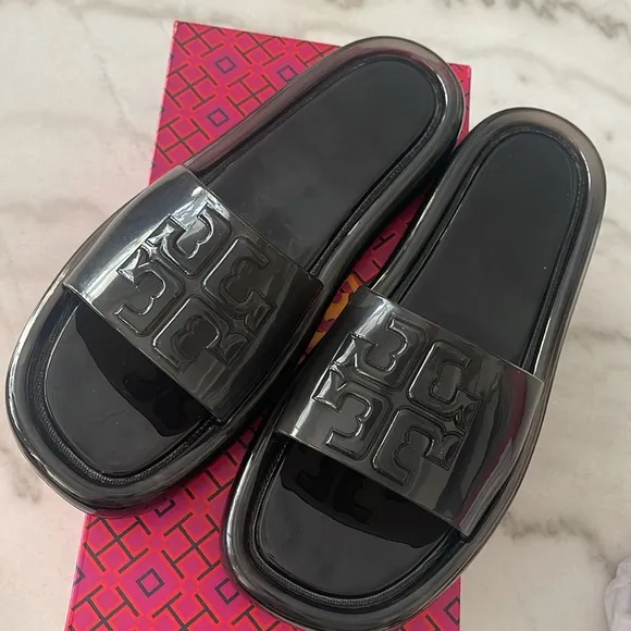 New Authentic TORY BURCH Bubble Jelly Sandals Flip Flops Slides Wedge US 10