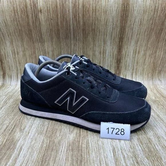 New Balance 501 Men's Size 10 Black White Sneakers Shoes Casual Low Top MZ501CRB