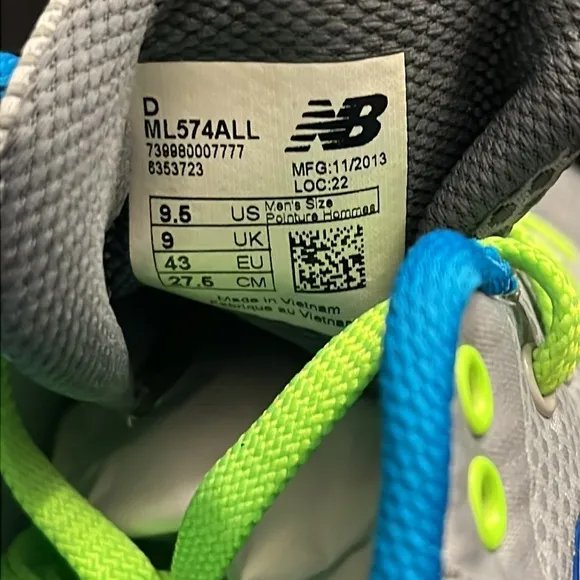 New Balance 574 shoes sneakers ML574ALL grey Mens Size 9.5