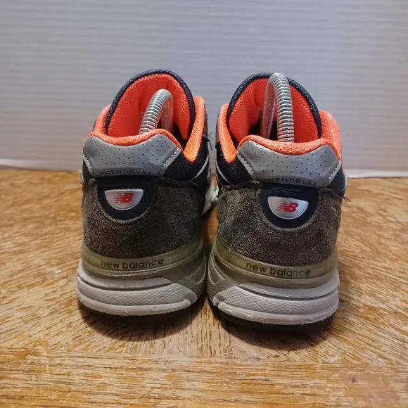 New Balance 990v4 W990NV4 Running Shoes Navy Orange Women's Size 9.5 (13 Box 2)
