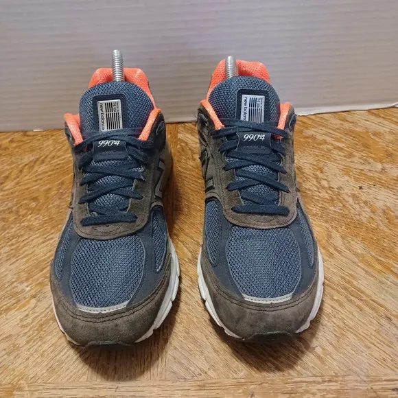 New Balance 990v4 W990NV4 Running Shoes Navy Orange Women's Size 9.5 (13 Box 2)