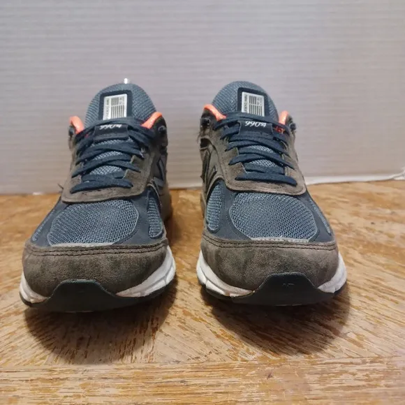 New Balance 990v4 W990NV4 Running Shoes Navy Orange Women's Size 9.5 (13 Box 2)
