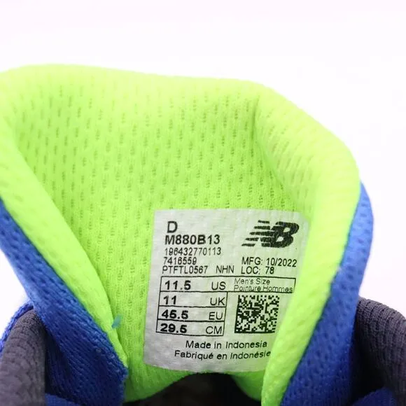 New Balance FF X 880 V13 Mens 11.5D US Blue Green Running Shoes Sneakers M880B13