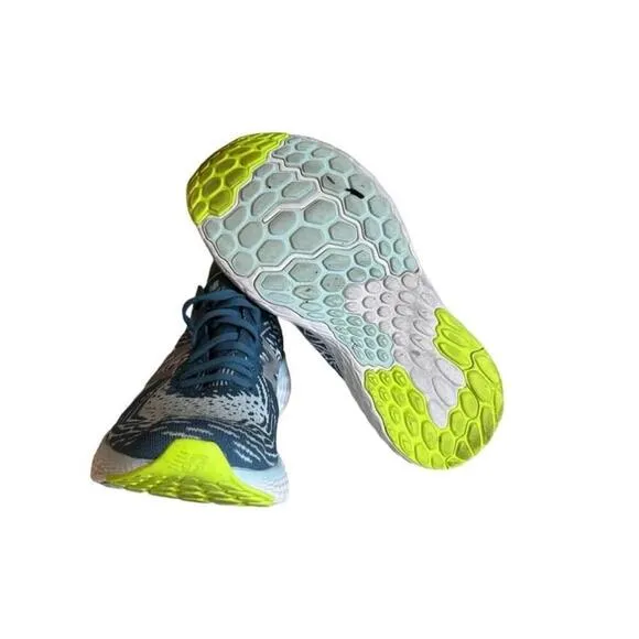 New Balance Fresh Foam 1080v10 Womens Blue Running Shoes Teal/Lime Green Sz 10‌
