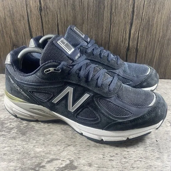 New Balance M990NV4 Running Shoes Men Size 9.5 D Made In USA M990NV4 Navy Blue