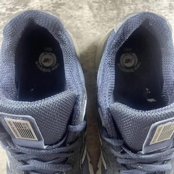 New Balance M990NV4 Running Shoes Men Size 9.5 D Made In USA M990NV4 Navy Blue