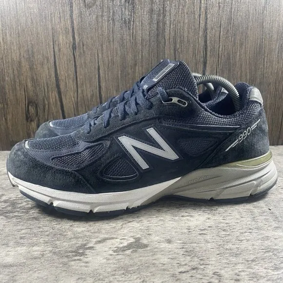 New Balance M990NV4 Running Shoes Men Size 9.5 D Made In USA M990NV4 Navy Blue