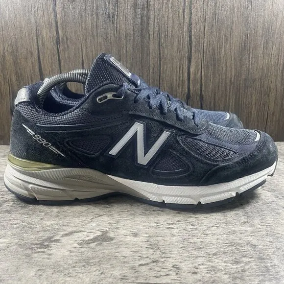 New Balance M990NV4 Running Shoes Men Size 9.5 D Made In USA M990NV4 Navy Blue
