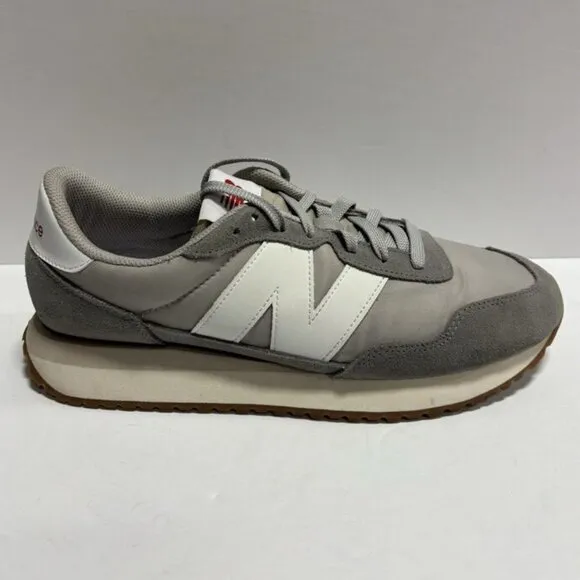 New Balance Men’s 237 V1 Grey Lace-Up Sneakers, Size 11.5 M