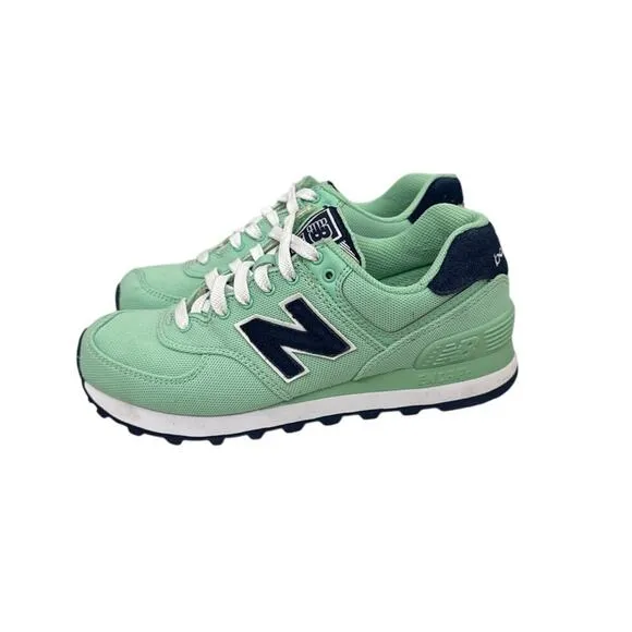 New Balance Shoes 574 'Pistachio' Green Navy Sneakers Size Women's 6