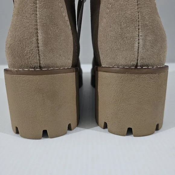 NEW Blondo Dagger Ankle Bootie Waterproof Moto Beige Tan Suede Size 9