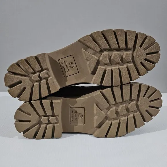 NEW Blondo Dagger Ankle Bootie Waterproof Moto Beige Tan Suede Size 9