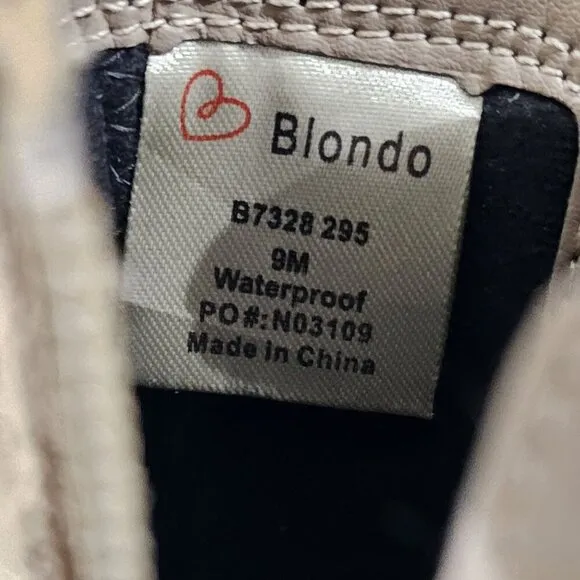 NEW Blondo Dagger Ankle Bootie Waterproof Moto Beige Tan Suede Size 9