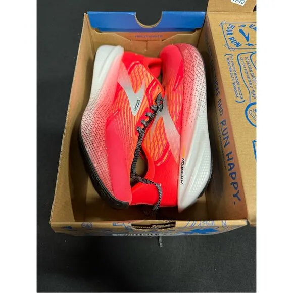 New Brooks Hyperion Max Fiery Coral Orange Pop Blue Running Shoes Sneakers 6.5