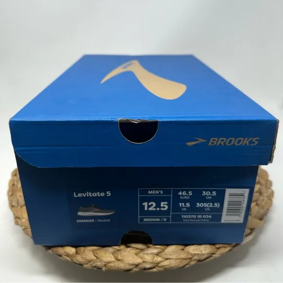 New BROOKS Levitate 5 Running Shoes Grey Peacoat Flame Size 12.5