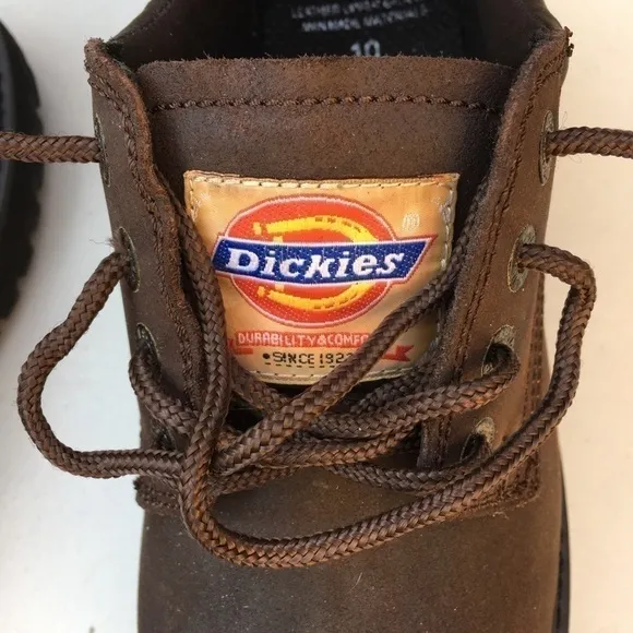 NEW DICKIES Composite Toe Lace Up Work Shoes Brown Size 10